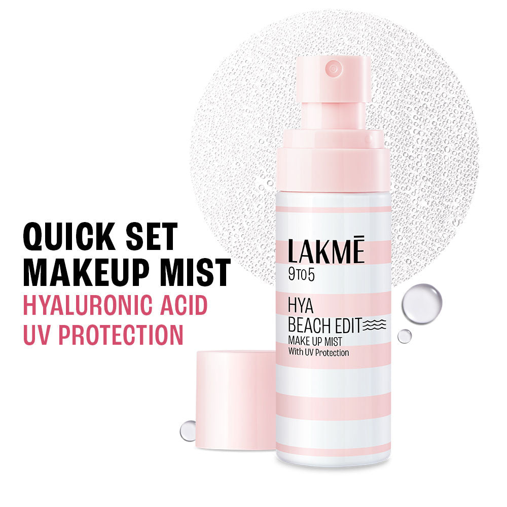 Lakme Hya Beach Edit Makeup Mist with UV Protection, Infused with Hyaluronic Acid, Long lasting