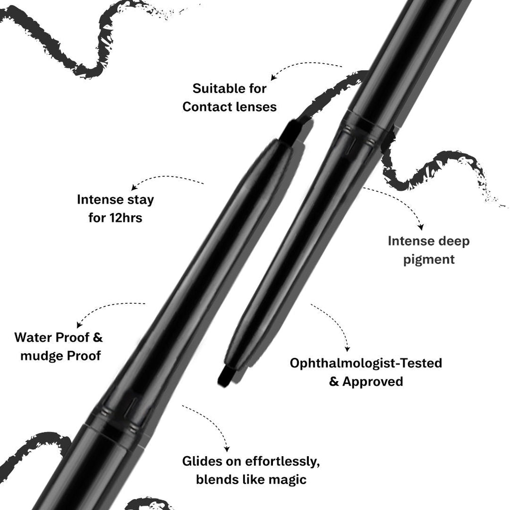 Flicka Breathtaking Eye Kajal Waterproof Smudgeproof Long Lasting Rich Pigment
