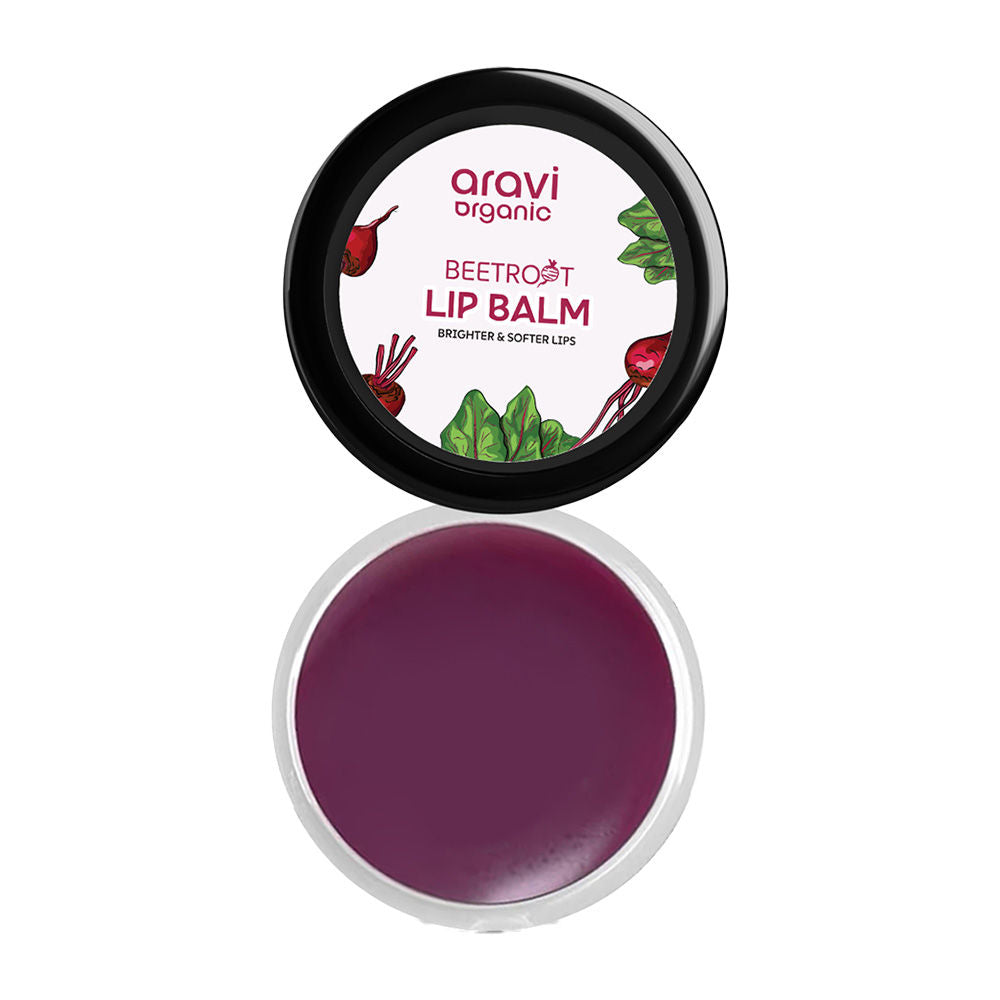 Aravi Organic Beetroot Lip Balm With Beetroots, Shea Cocoa Butter For Dry & Chapped Lips