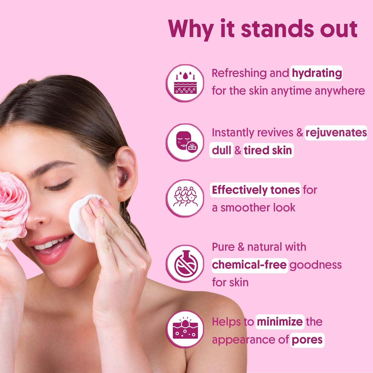 Aravi Organic 100% Pure Rose Water Face Toner Spray, Steam Distilled, For Skin & Hair, Gulab Jal