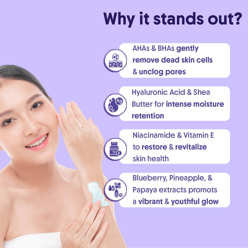 Aravi Organic 10% AHA + 1% BHA Body Lotion, Brightening, Tan Removal & Strawberry Skin For Dry Skin