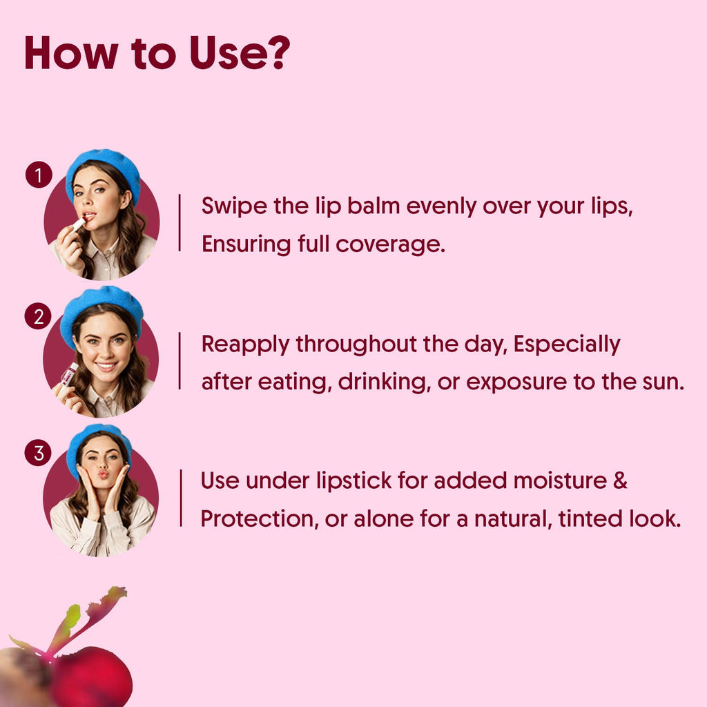 Aravi Organic Beetroot Tinted Lip Balm SPF 50 PA++++,Dry & Dark Pigmented Lips,Kojic Acid & Ceramide
