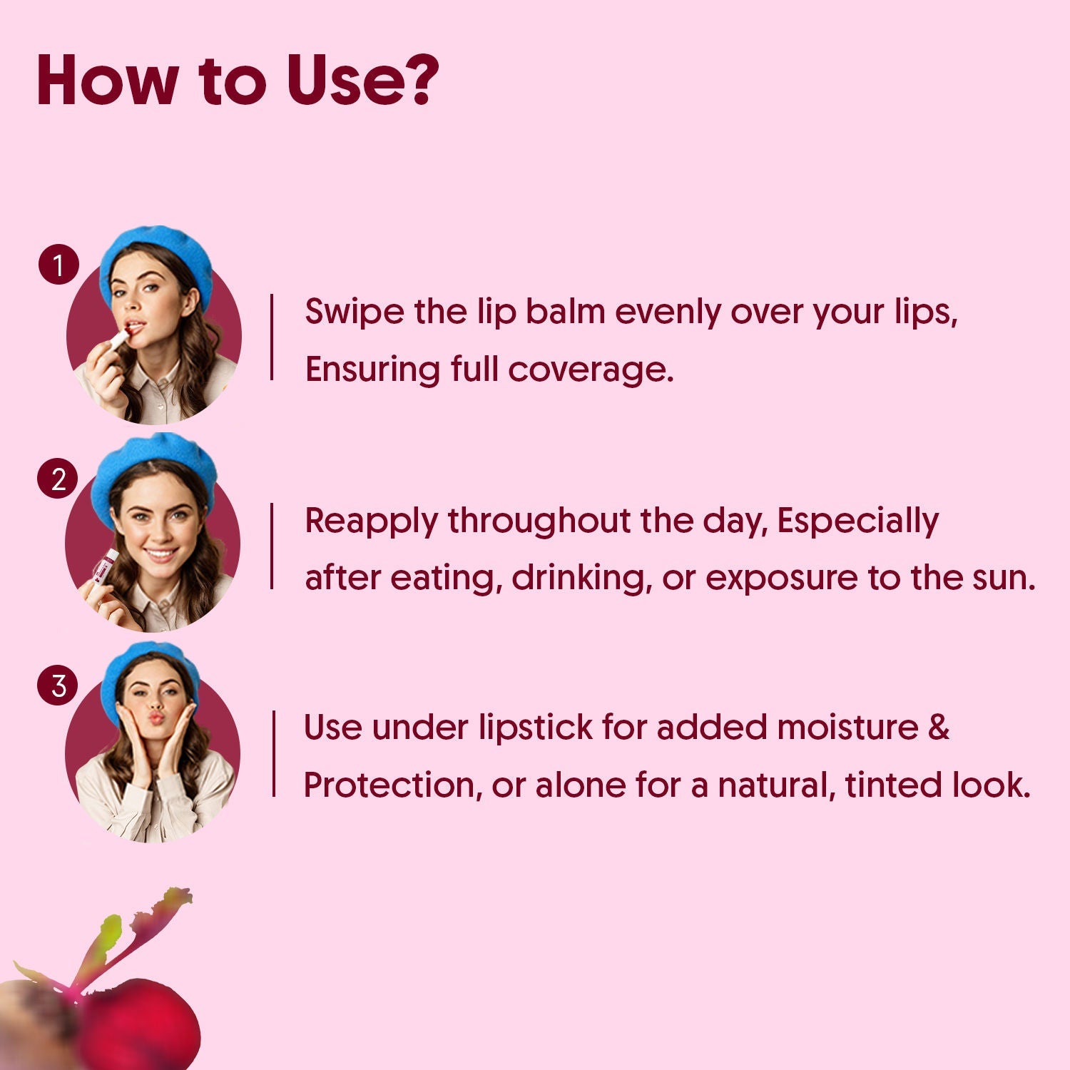 Aravi Organic Beetroot Tinted Lip Balm SPF 50 PA++++,Dry & Dark Pigmented Lips,Kojic Acid & Ceramide