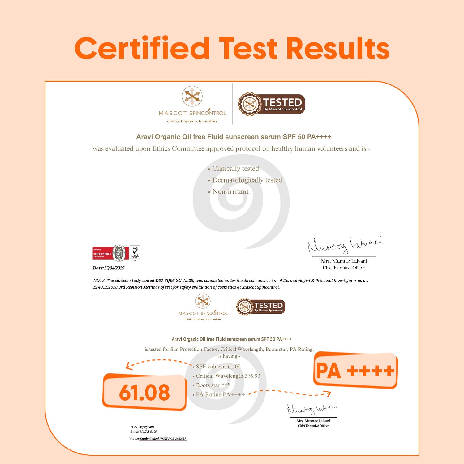 Aravi Organic Oil-Free Fluid Face Sunscreen SPF 50 PA++++, In-Vivo Tested, For Oily & Dry Skin