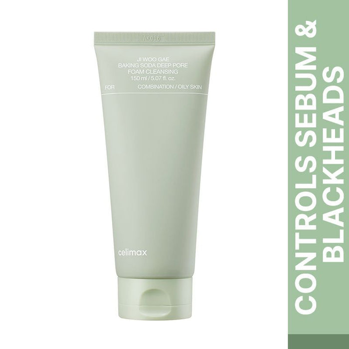 Celimax Baking Soda Jiwoogae Foam Cleanser, Deep Pore Purifying & Oil-Control Face Wash
