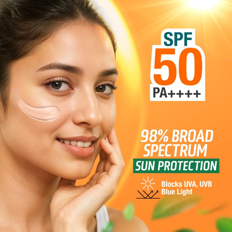 Himalaya Sun Protect+ Ultra Tinted Sunscreen SPF 50 PA++++ Makeup Friendly, Sweat Resistant