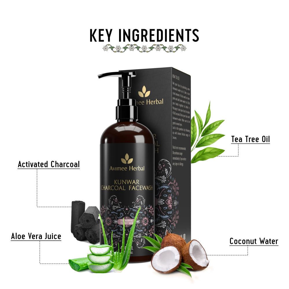 Avimee Herbal Kunwar Charcoal Facewash With Activated Charcoal