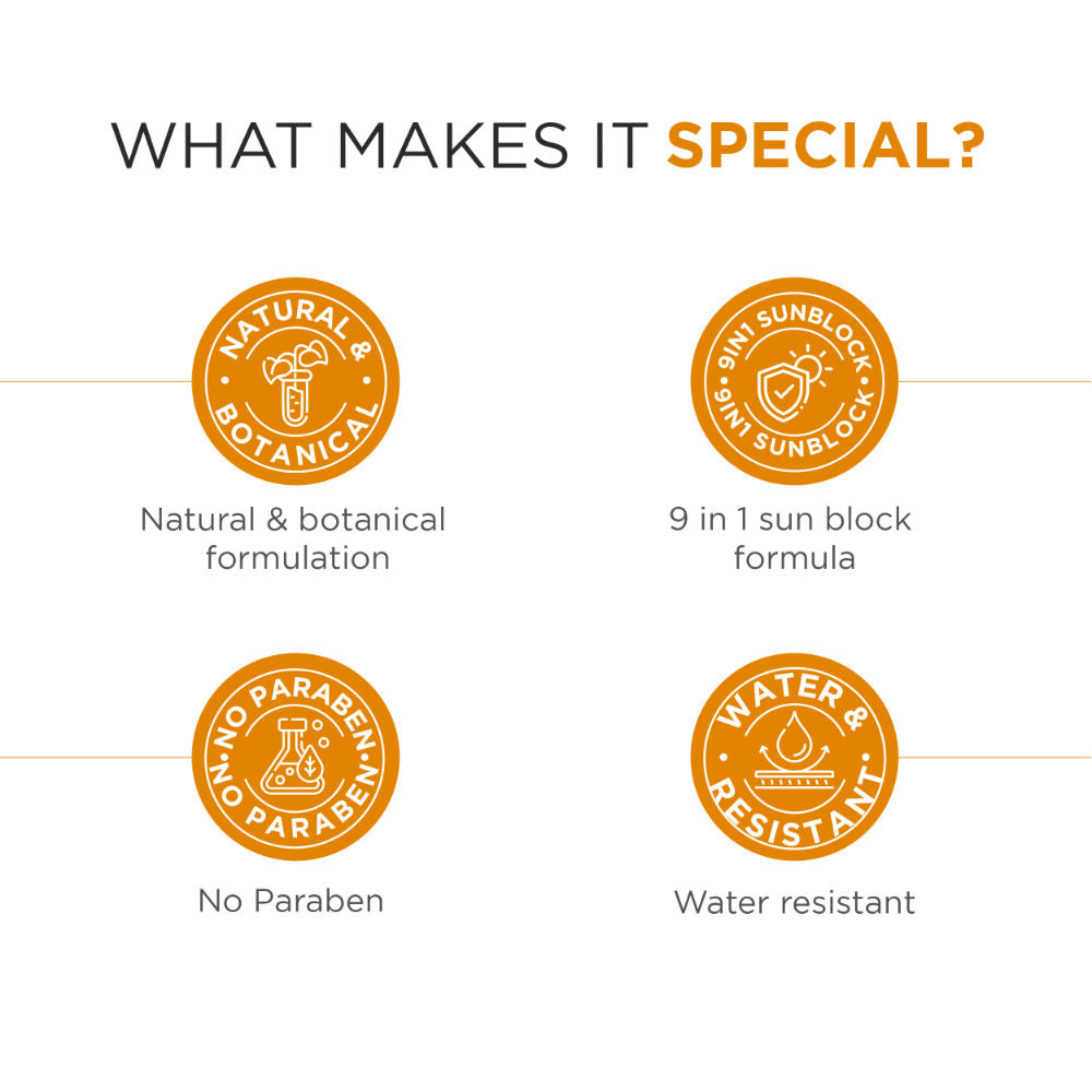 Oshea Herbals UV Shield SPF 70 PA+++ 9 In 1 Sun Block Cream