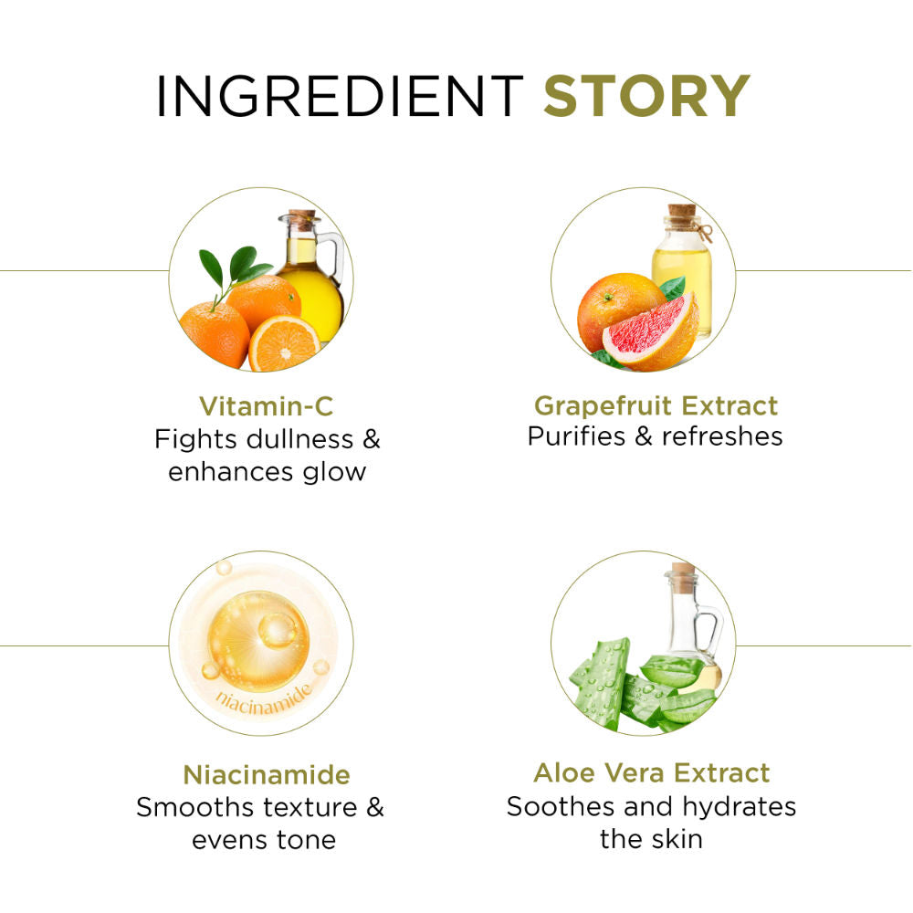 Oshea Herbals Vitamin C Brightening Face Serum With Grapefruit Extract, Reduces Pigmentation