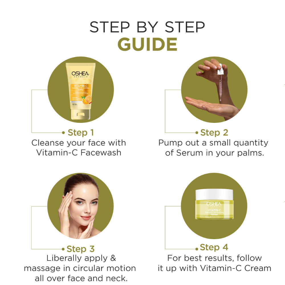 Oshea Herbals Vitamin C Brightening Face Serum With Grapefruit Extract, Reduces Pigmentation