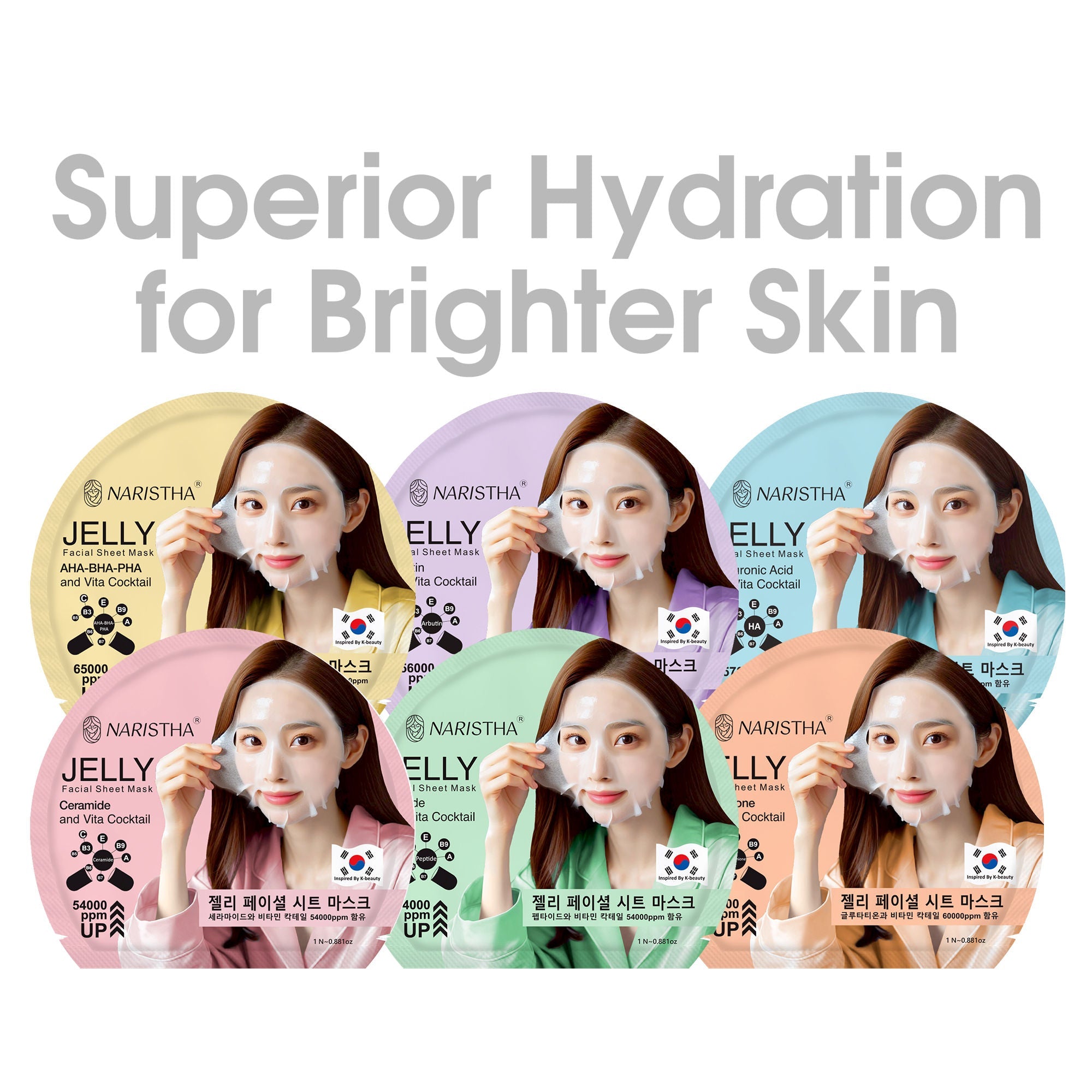 NARISTHA Jelly Facial Sheet Mask - Glutathione & Vita Cocktail