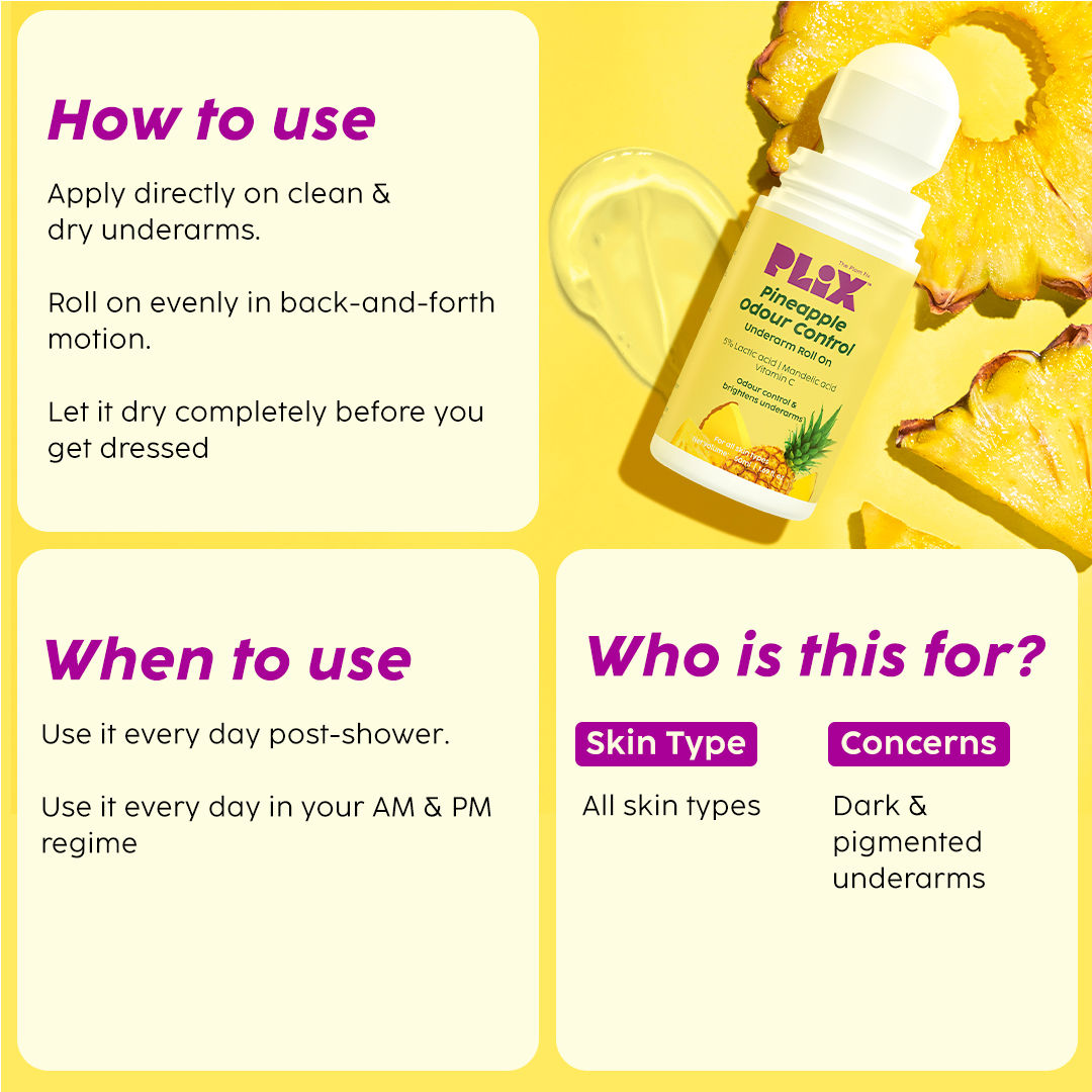 Plix Pineapple Odour Control Underarm Roll-On