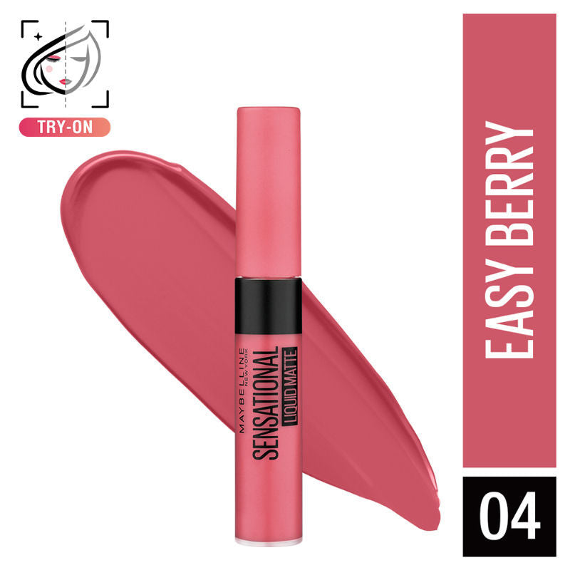 Maybelline New York Sensational Liquid Matte Lipstick, Long-lasting - 03 Flush It Red