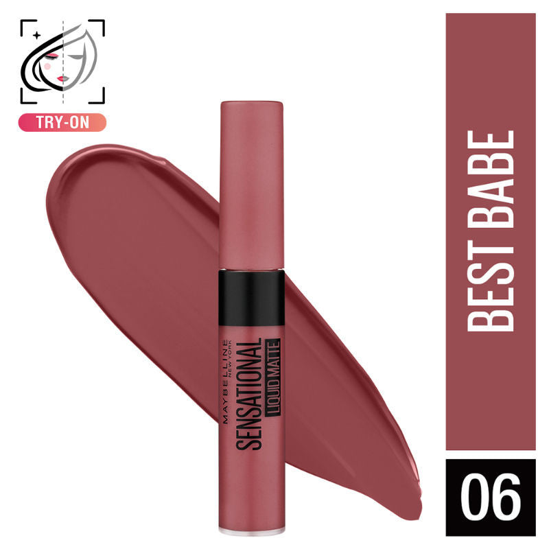 Maybelline New York Sensational Liquid Matte Lipstick, Long-lasting - 03 Flush It Red