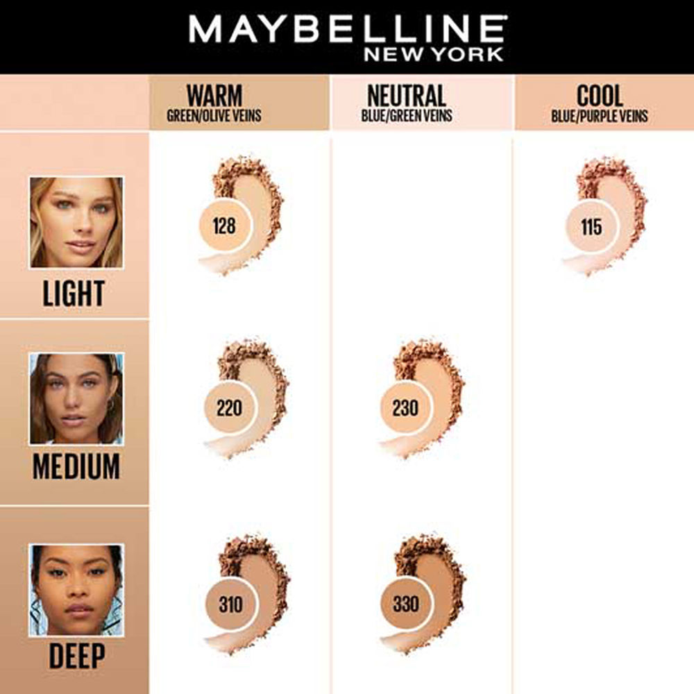 Maybelline New York Fit Me Matte + Poreless 16H Oil Control Compact Powder - 310 Sun Beige