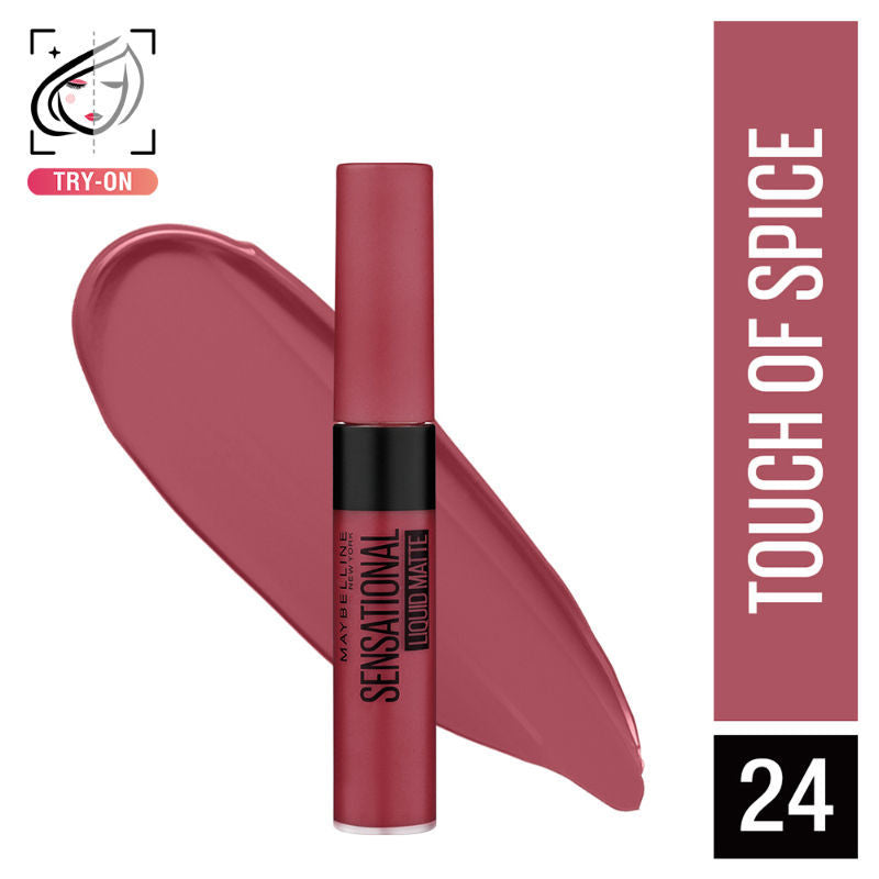 Maybelline New York Sensational Liquid Matte Lipstick, Long-lasting - 03 Flush It Red