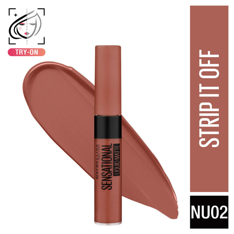 Maybelline New York Sensational Liquid Matte Lipstick, Long-lasting - 03 Flush It Red