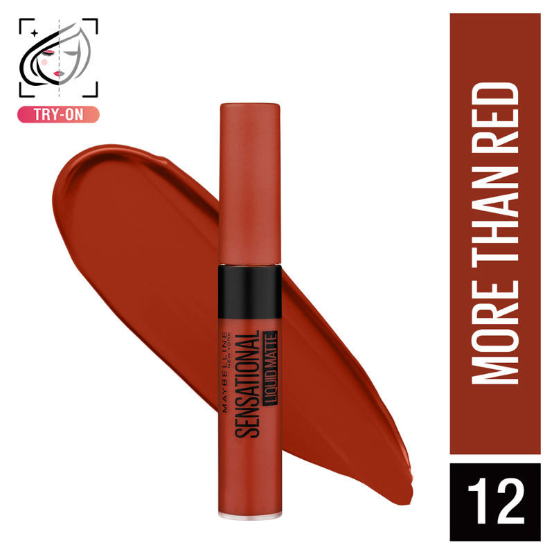Maybelline New York Sensational Liquid Matte Lipstick, Long-lasting - 03 Flush It Red