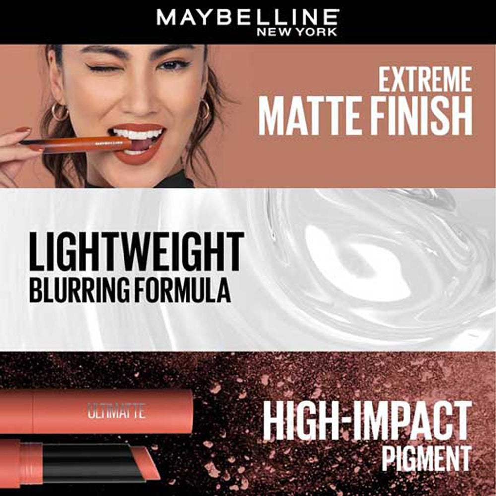 Maybelline New York Color Sensational Ultimattes Lipstick, Matte Finish - More Ruby