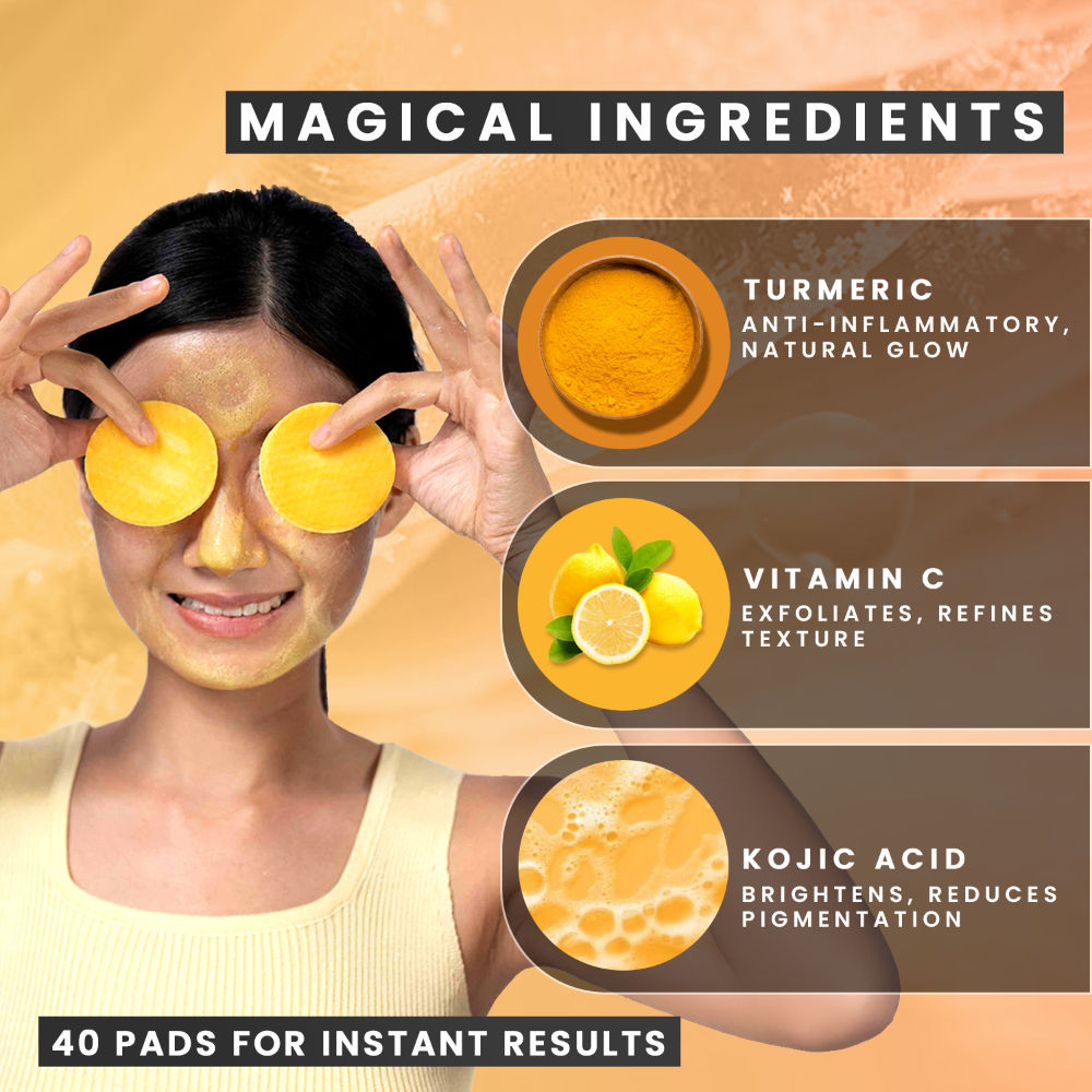 WILDGLOW Turmeric & Kojic Acid Face Cleansing Pads