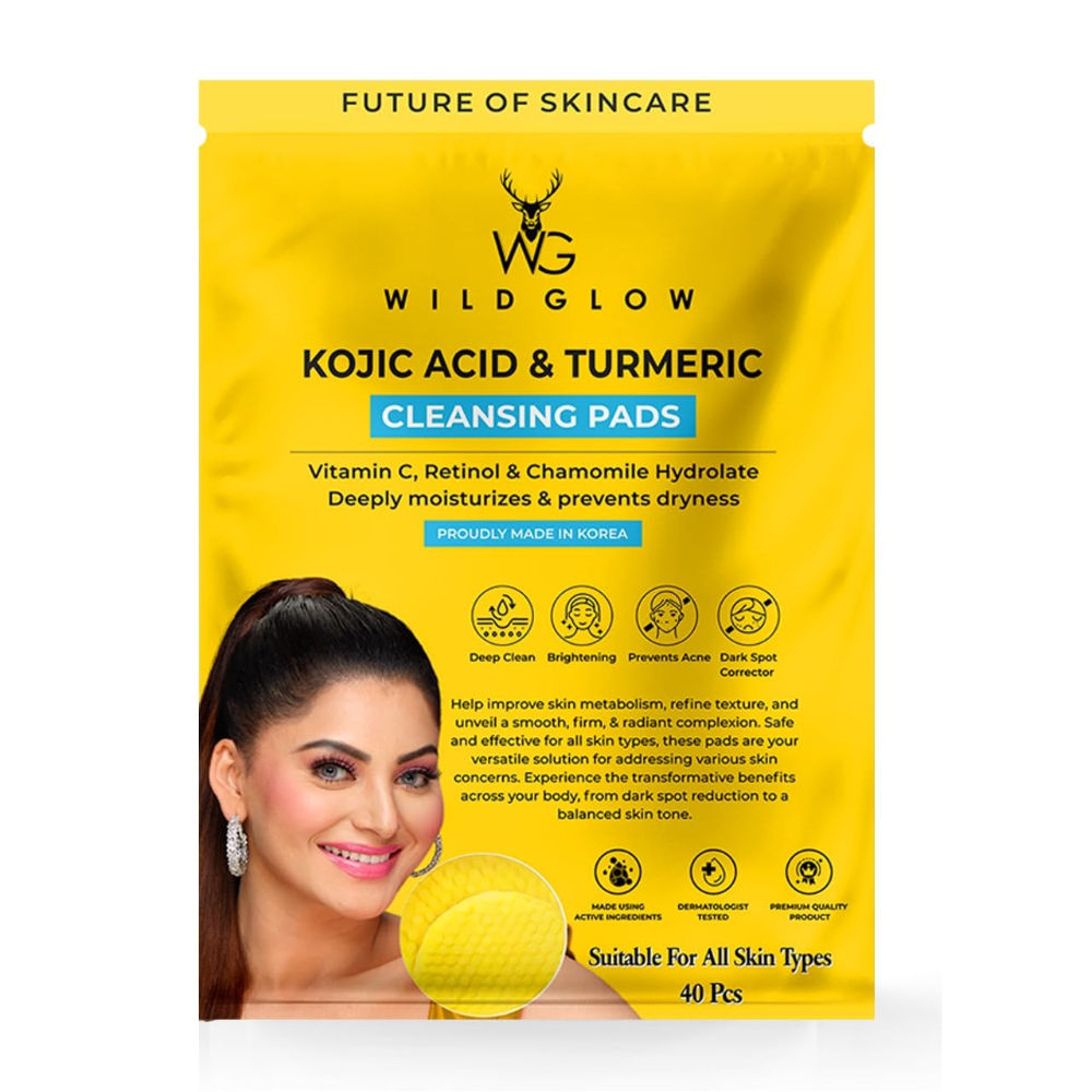 WILDGLOW Turmeric & Kojic Acid Face Cleansing Pads