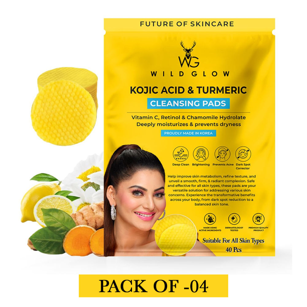 WILDGLOW Turmeric & Kojic Acid Face Cleansing Pads
