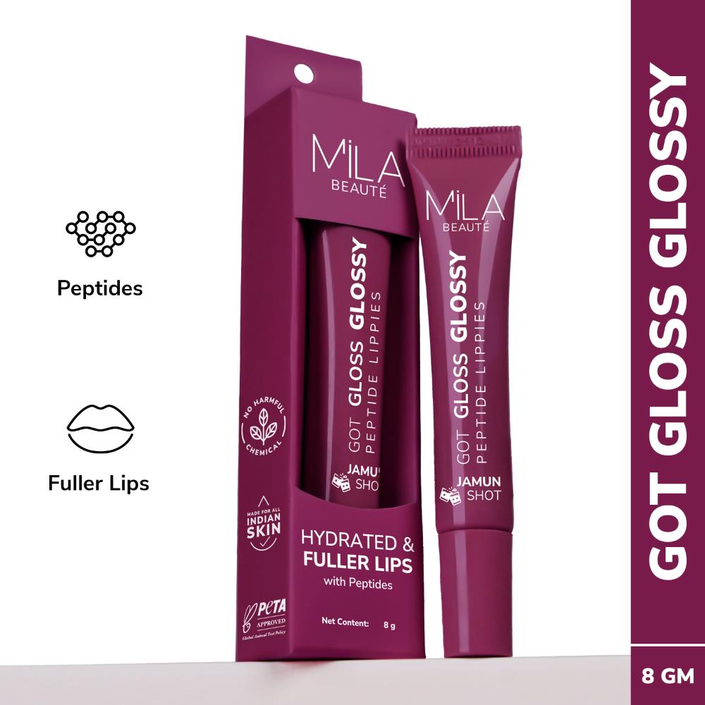 Mila Beauté Peptide Lip Gloss Balm With SPF & Hyaluronic Acid Plump & Fuller Lips