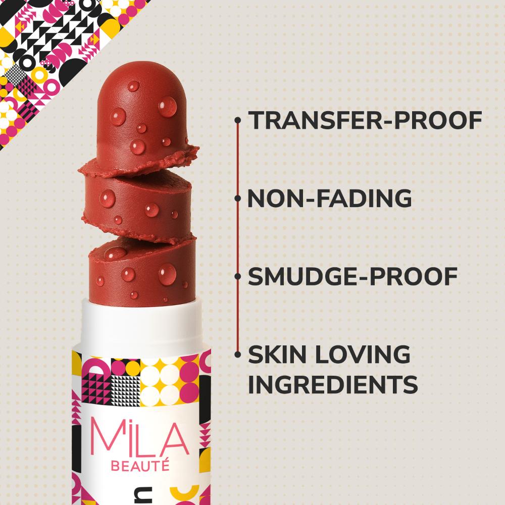 Mila Beauté Lock & Pout Transfer - Proof Matte Crayon With Ceramides & Shea Butter