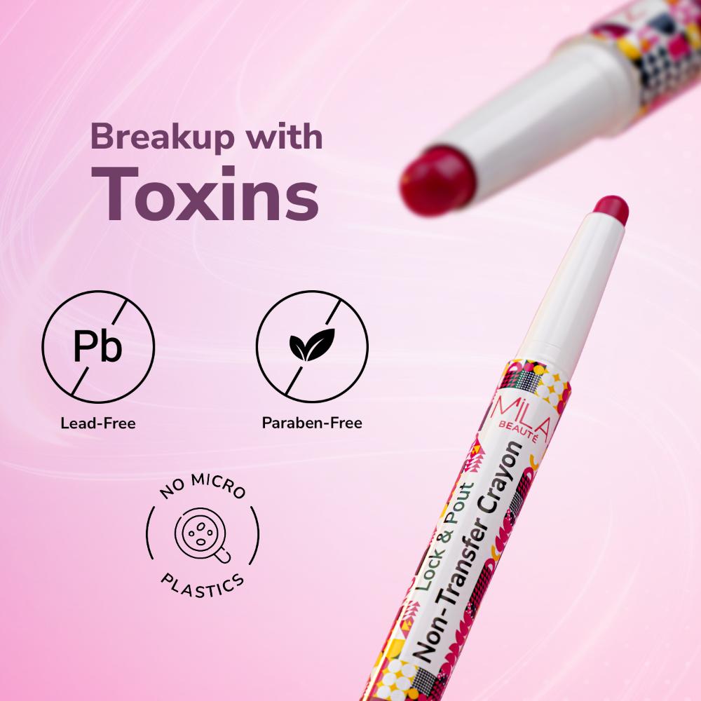 Mila Beauté Lock & Pout Transfer - Proof Matte Crayon With Ceramides & Shea Butter