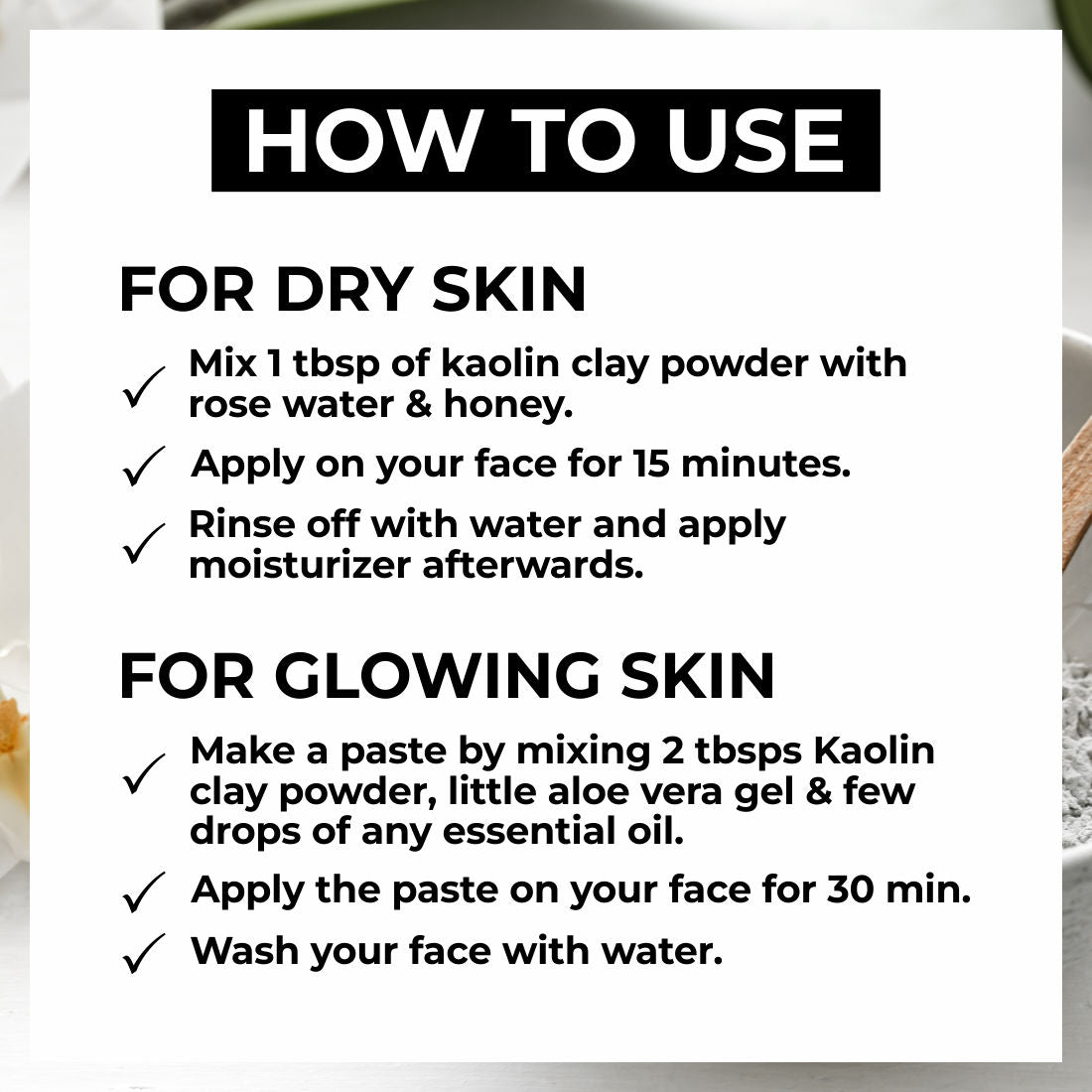 Ayusoul Ayurveda 100% Pure White Kaolin Clay Powder