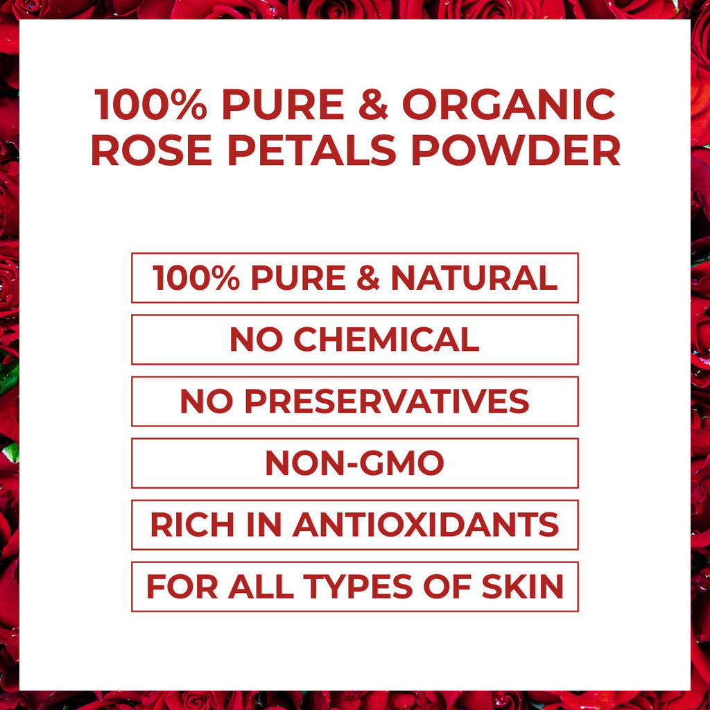 Ayusoul Ayurveda 100% Pure Natural & Organic Rose Petals Face Pack Powder