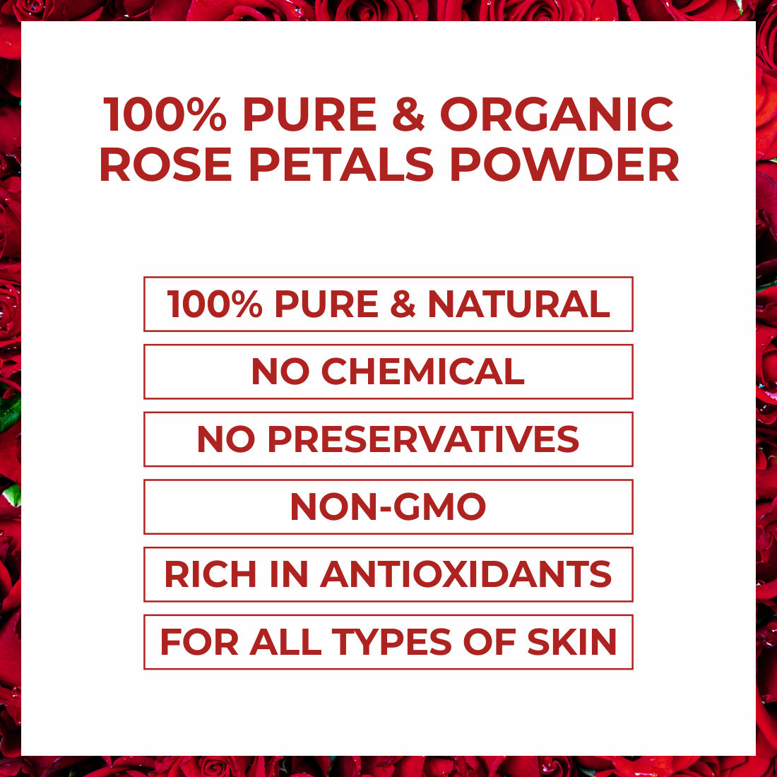 Ayusoul Ayurveda 100% Pure Natural & Organic Rose Petals Face Pack Powder