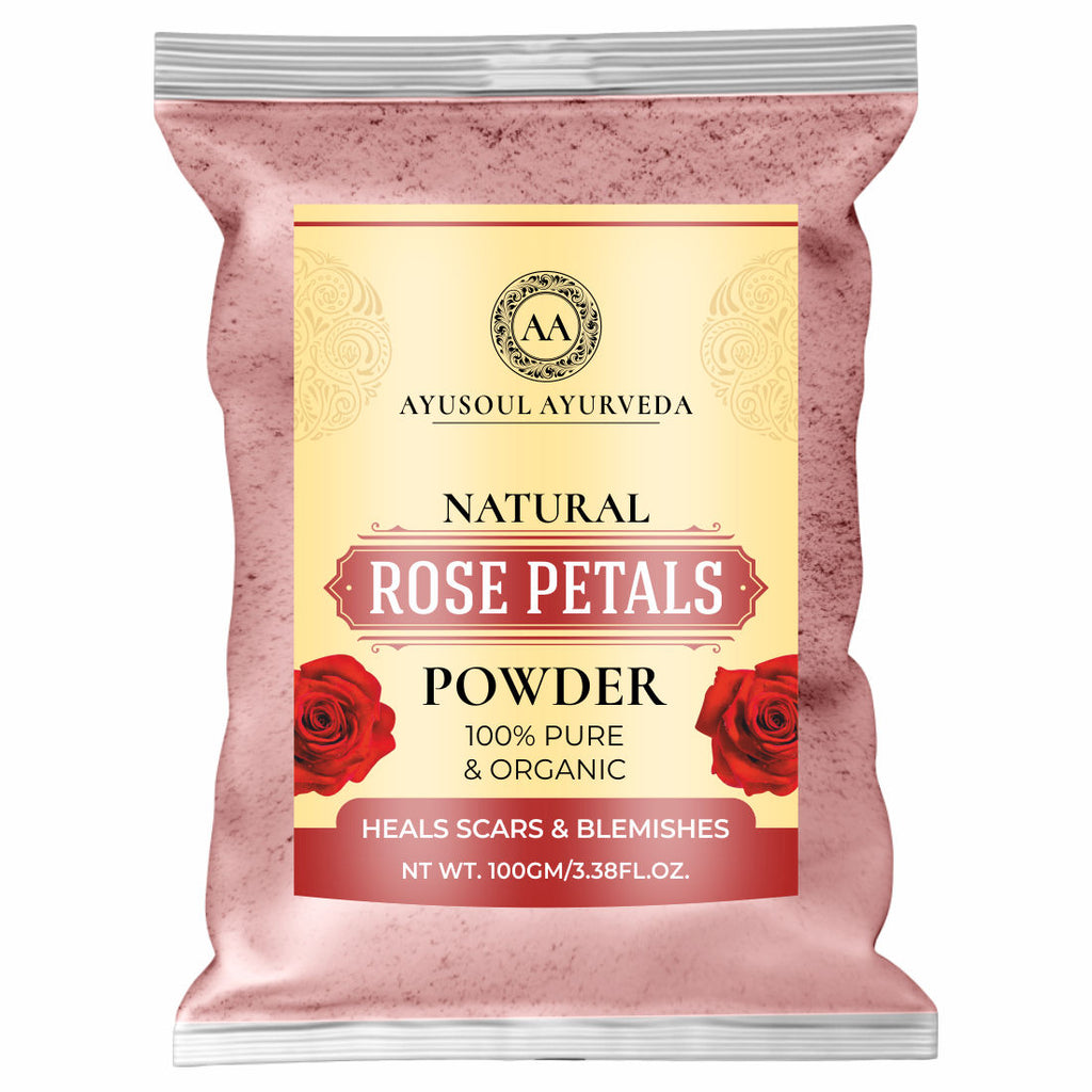 Ayusoul Ayurveda 100% Pure Natural & Organic Rose Petals Face Pack Powder