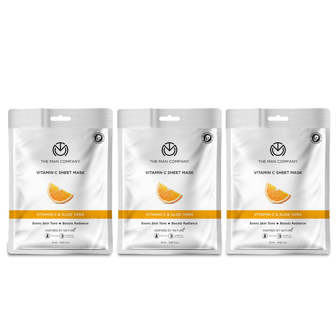 The Man Company Vitamin C Sheet Mask With Hyaluronic Acid & Lemon
