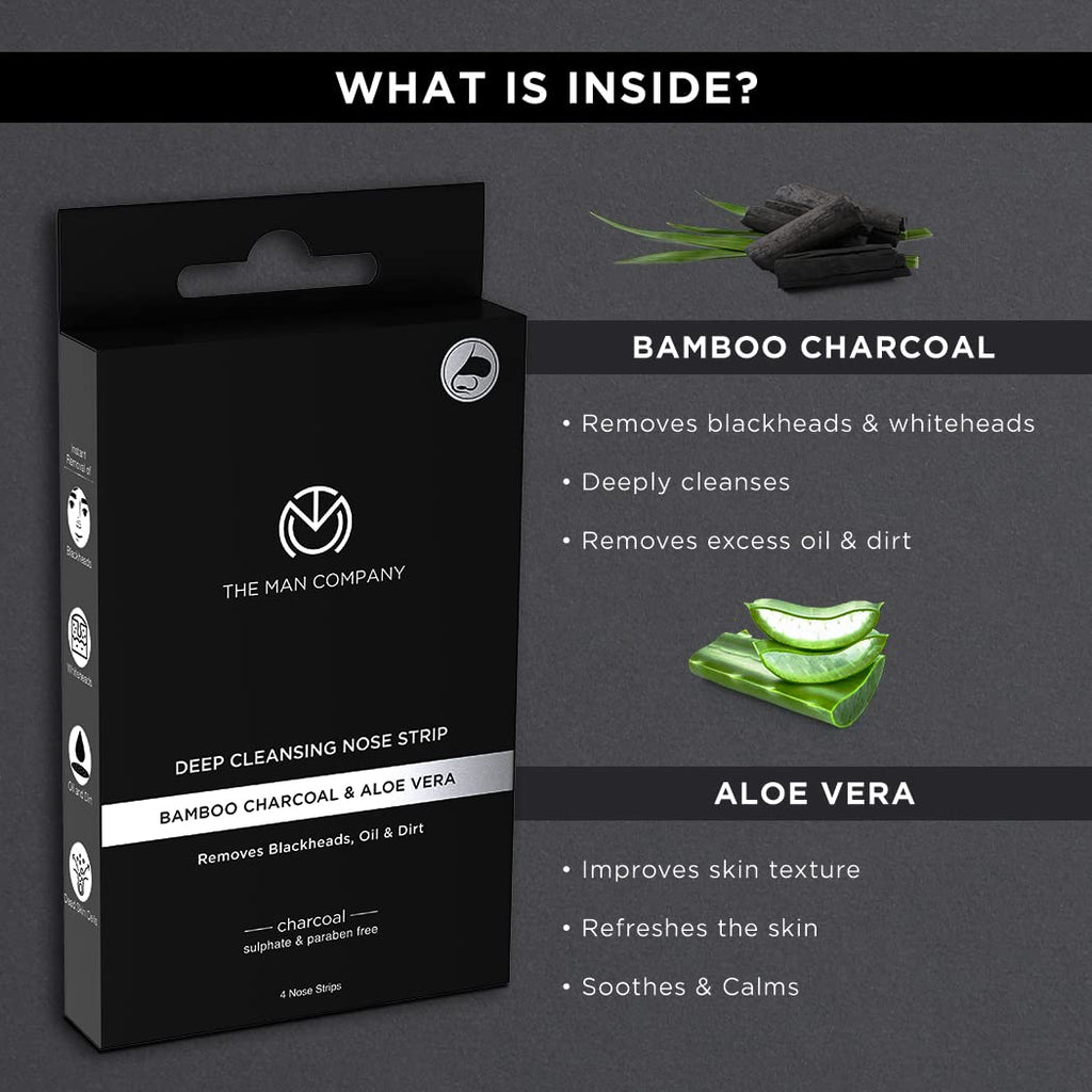 The Man Company Charcoal Nose Strips For Whitehead & Blackhead Removal