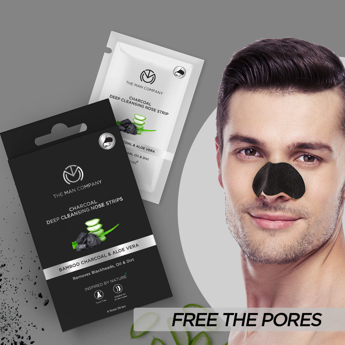 The Man Company Charcoal Nose Strips For Whitehead & Blackhead Removal