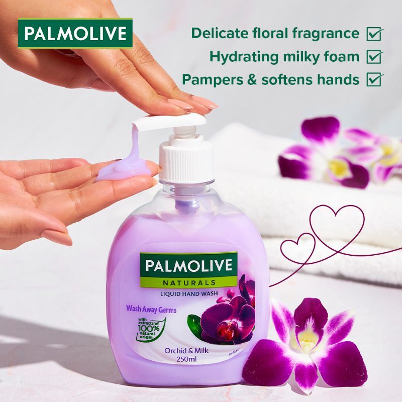 Palmolive Naturals Orchid & Milk Hand Wash- Removes 99.9% Germs