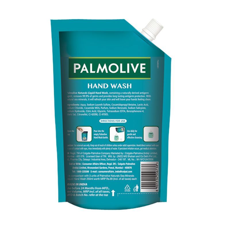 Palmolive Naturals Sea Minerals Liquid Hand Wash, Removes 99.9% Germs