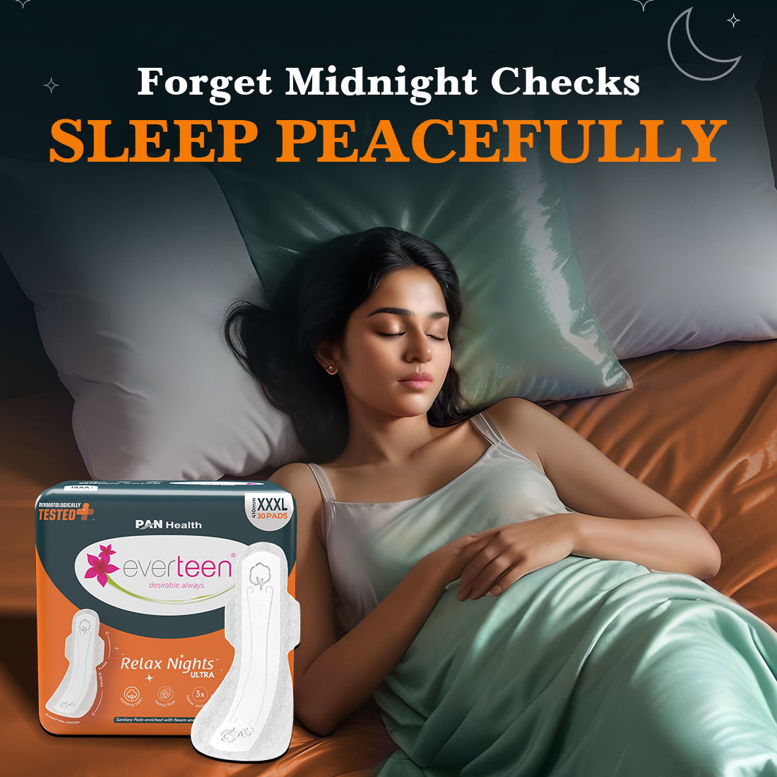 Everteen XXXL Relax Nights Ultra-Thin Overnight Sanitary Pads For Heavy Flow