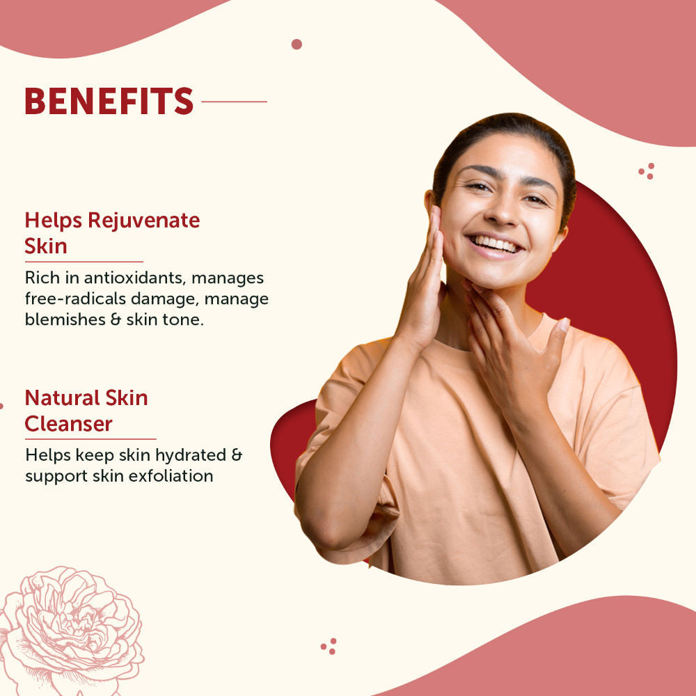 Neuherbs Rose Petal Powder to Revitalize Skin Health with Antioxidants and No Additives