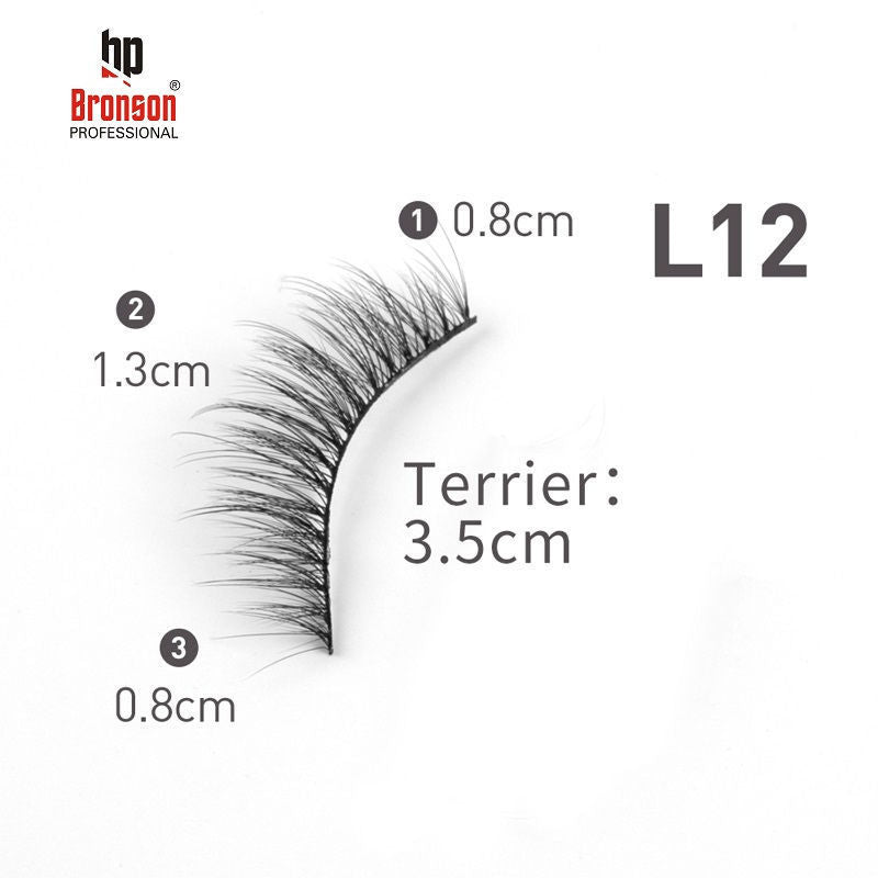 Bronson Professional Eyelash Set 3D False Long And Natural Eye Makeup No. L12