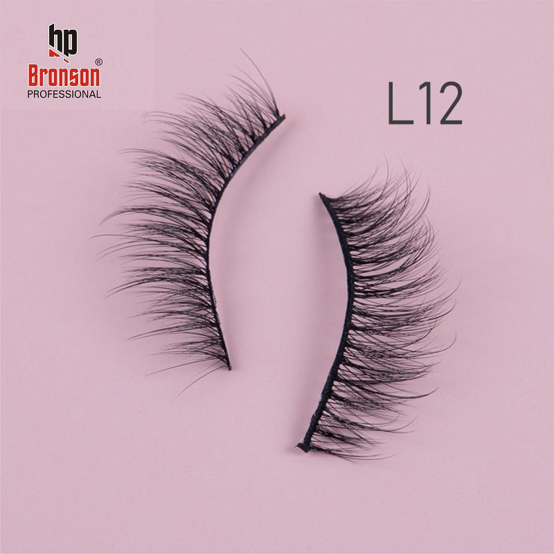 Bronson Professional Eyelash Set 3D False Long And Natural Eye Makeup No. L12
