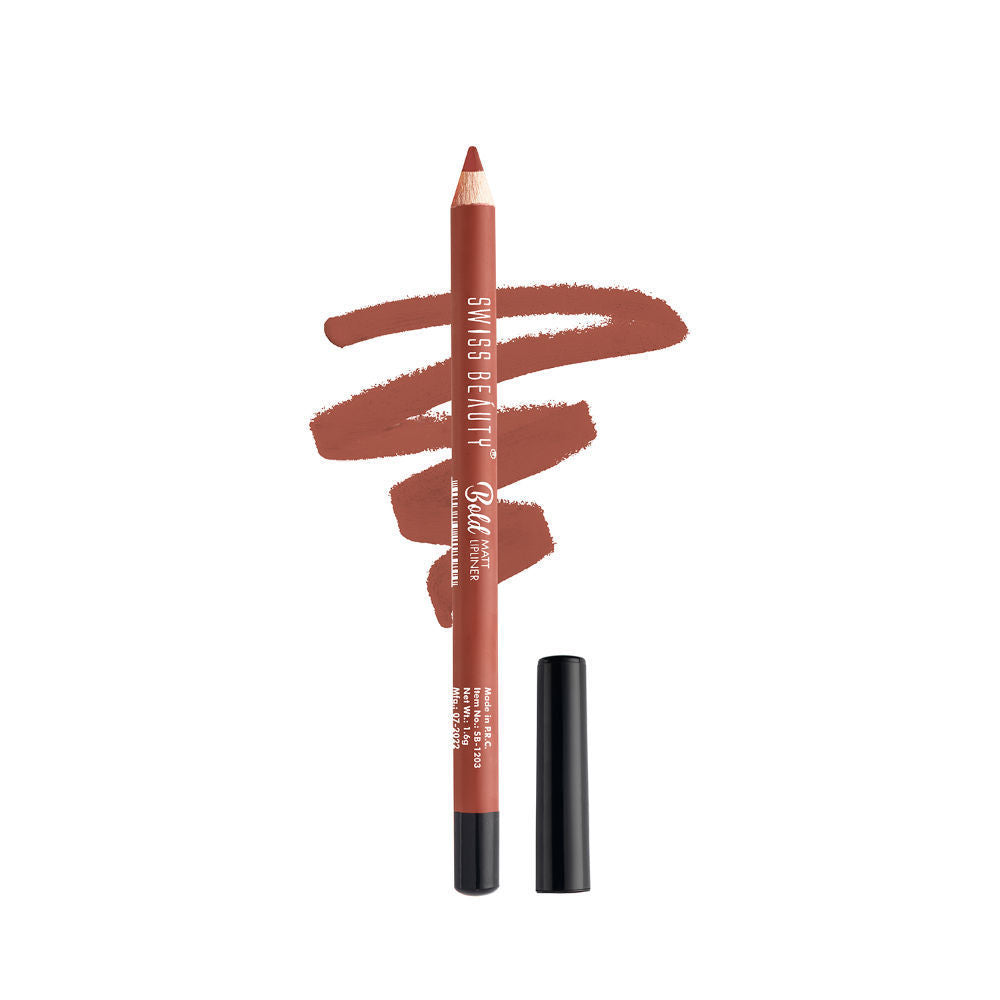 Swiss Beauty Bold Matt Lip Liner Pencil, Long-lasting , Matte Finish , Non-Drying
