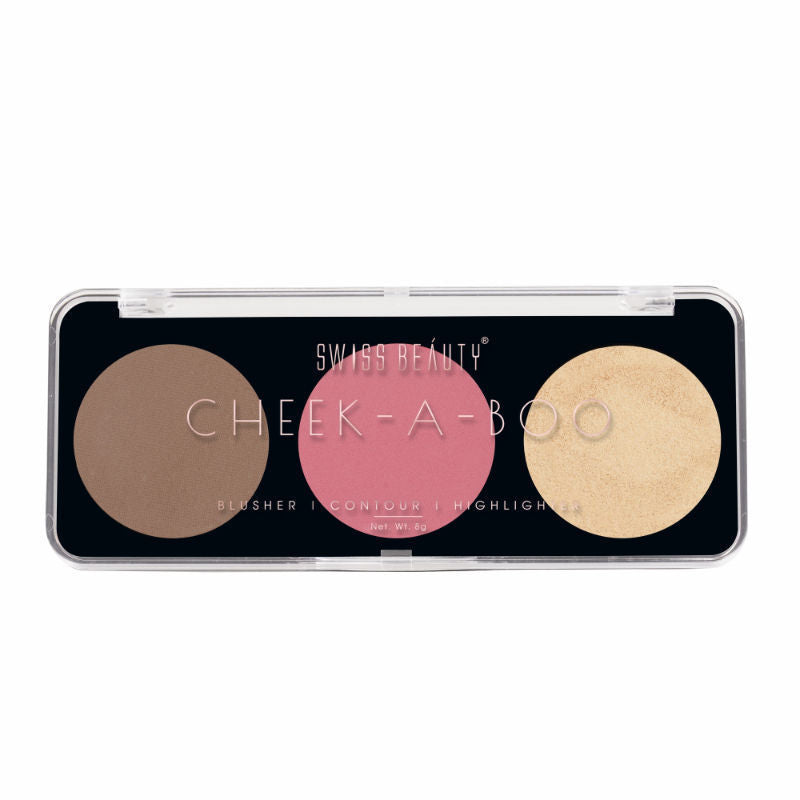 Swiss Beauty Cheek-A-Boo 3 In One Blushe Contour And Highlighter