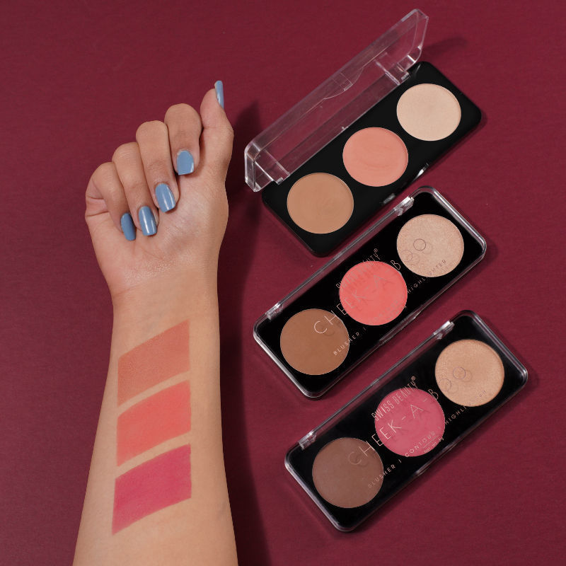 Swiss Beauty Cheek-A-Boo 3 In One Blushe Contour And Highlighter