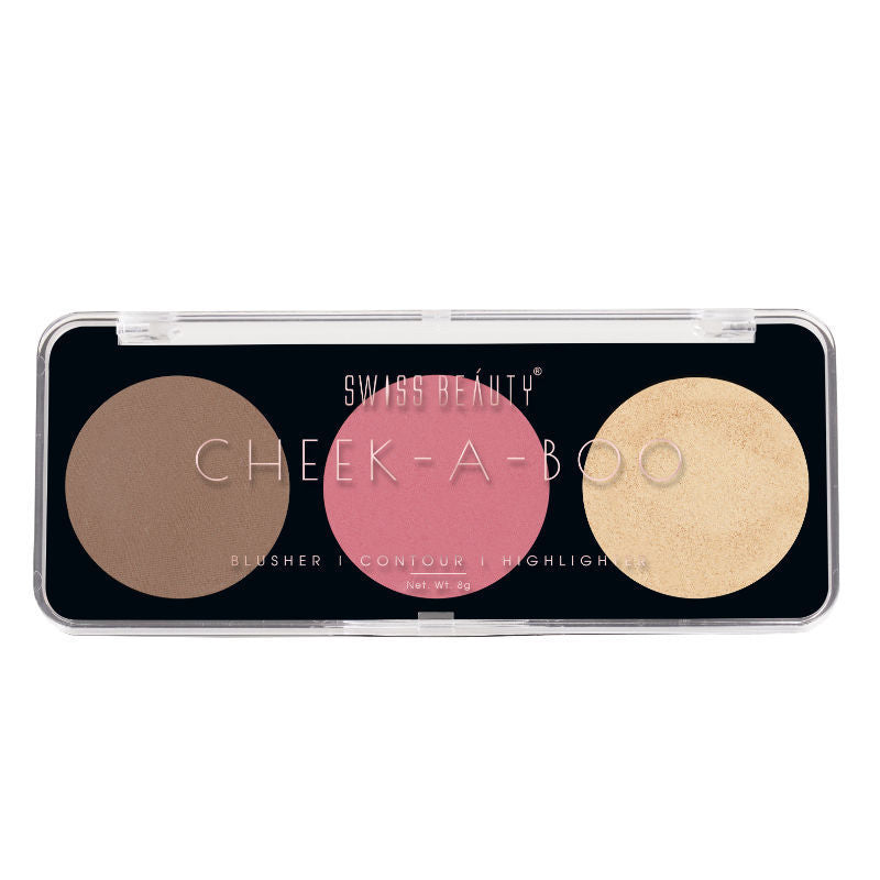 Swiss Beauty Cheek-A-Boo 3 In One Blushe Contour And Highlighter