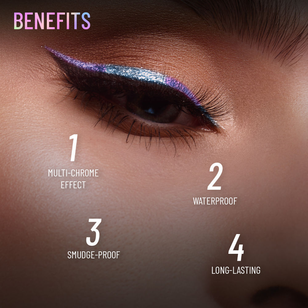 Swiss Beauty Holographic Eyeliner , Multi Chrome Effect , Water -Proof ,Smudge Proof