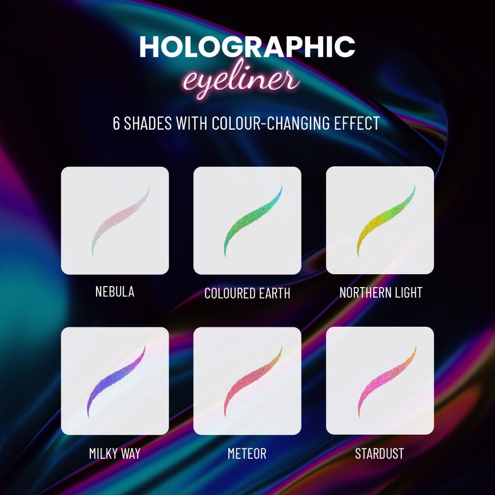 Swiss Beauty Holographic Eyeliner , Multi Chrome Effect , Water -Proof ,Smudge Proof