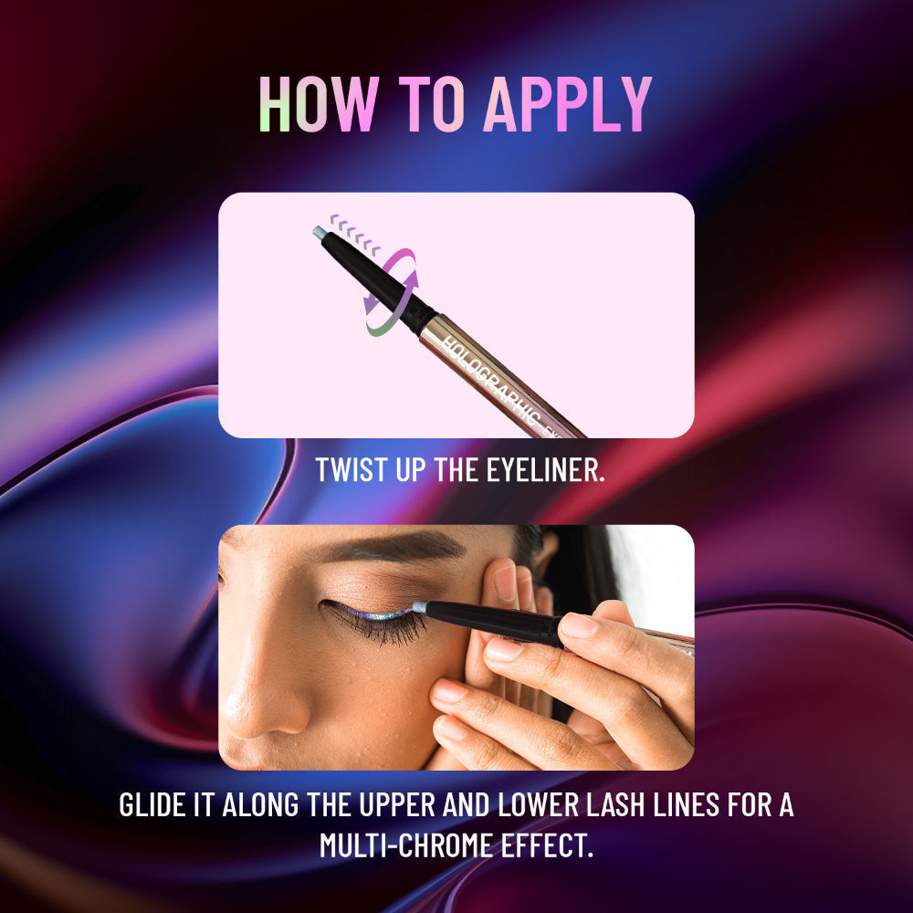 Swiss Beauty Holographic Eyeliner , Multi Chrome Effect , Water -Proof ,Smudge Proof