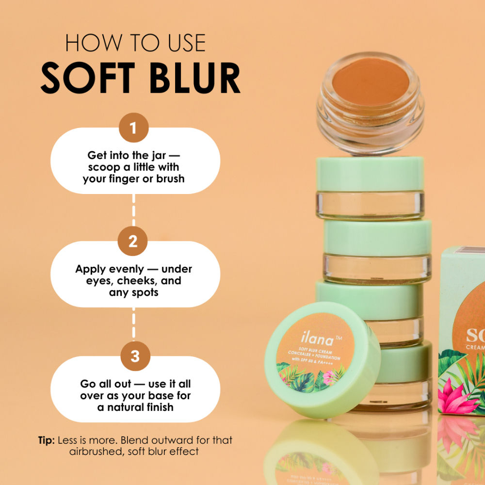 Ilana Soft Blur Cream Concealer & Foundation with SPF 50